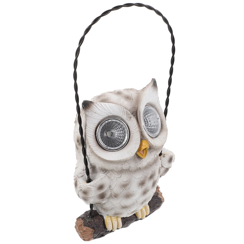 Resin Ornament Solar Powered Light Garden Owl Solar Decoration Desktop Hanging Decor