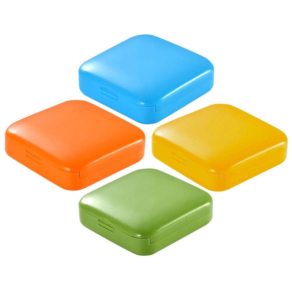 4pcs Small Pill Box Portable Travel  2 Grid Pill Box Medication Pull-out Design Holder