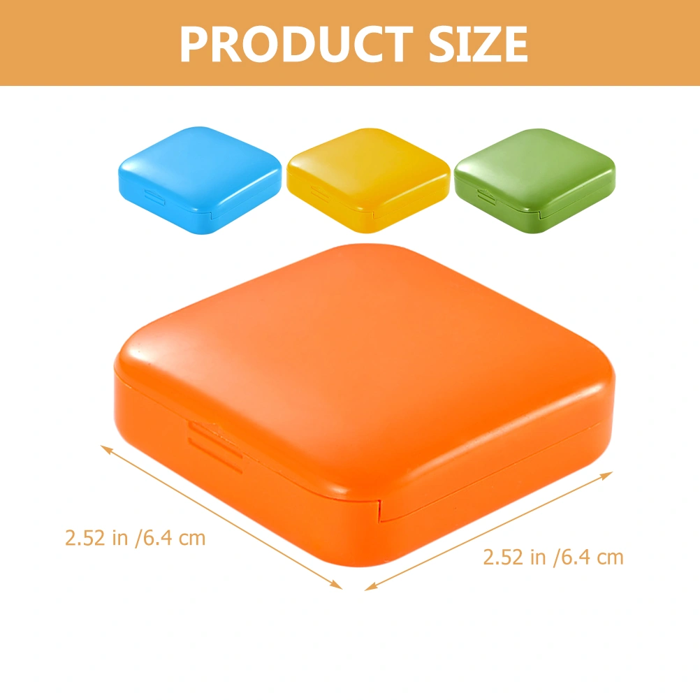 4pcs Small Pill Box Portable Travel  2 Grid Pill Box Medication Pull-out Design Holder