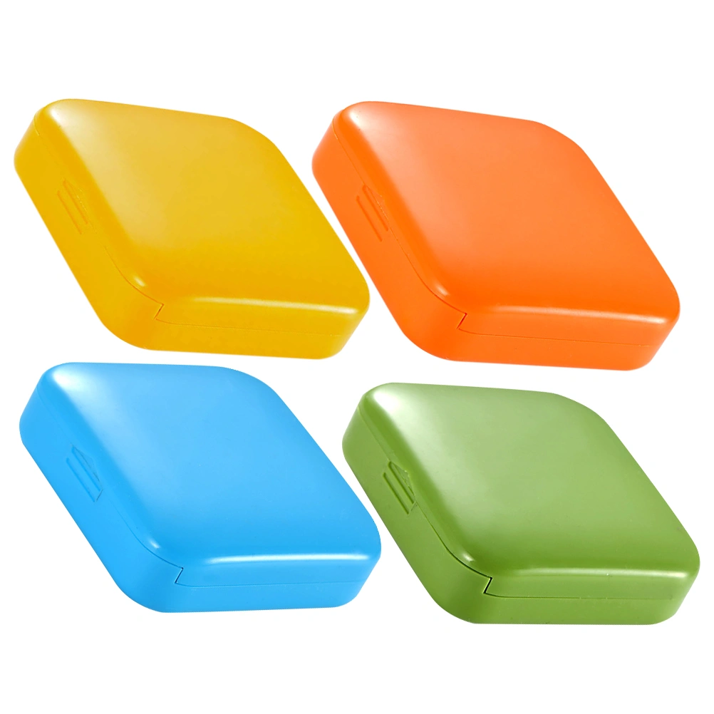 4pcs Small Pill Box Portable Travel  2 Grid Pill Box Medication Pull-out Design Holder