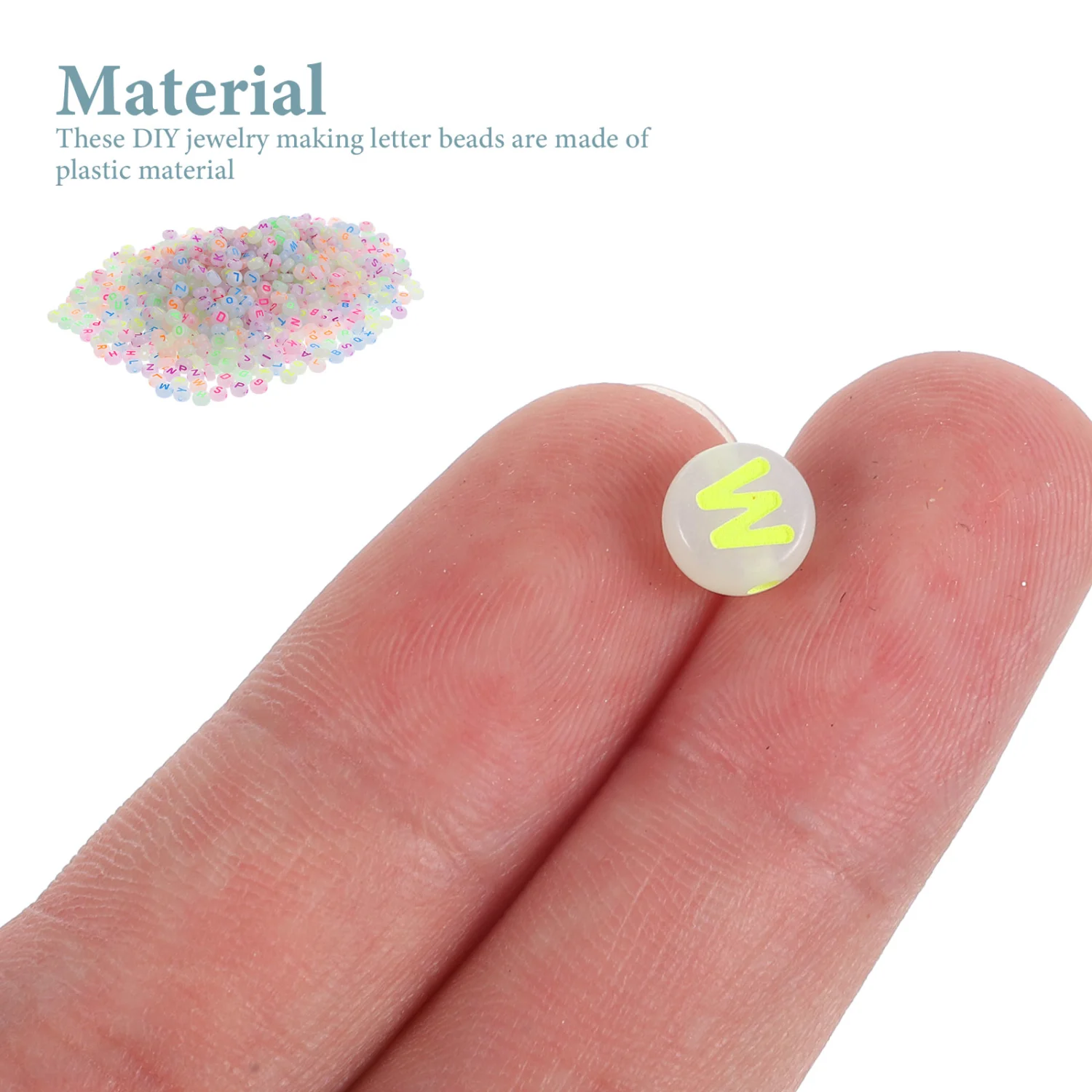1000Pcs Luminous Letters Beads Material Handcraft Loose Beads Round DIY Bracelet Jewelry Beads