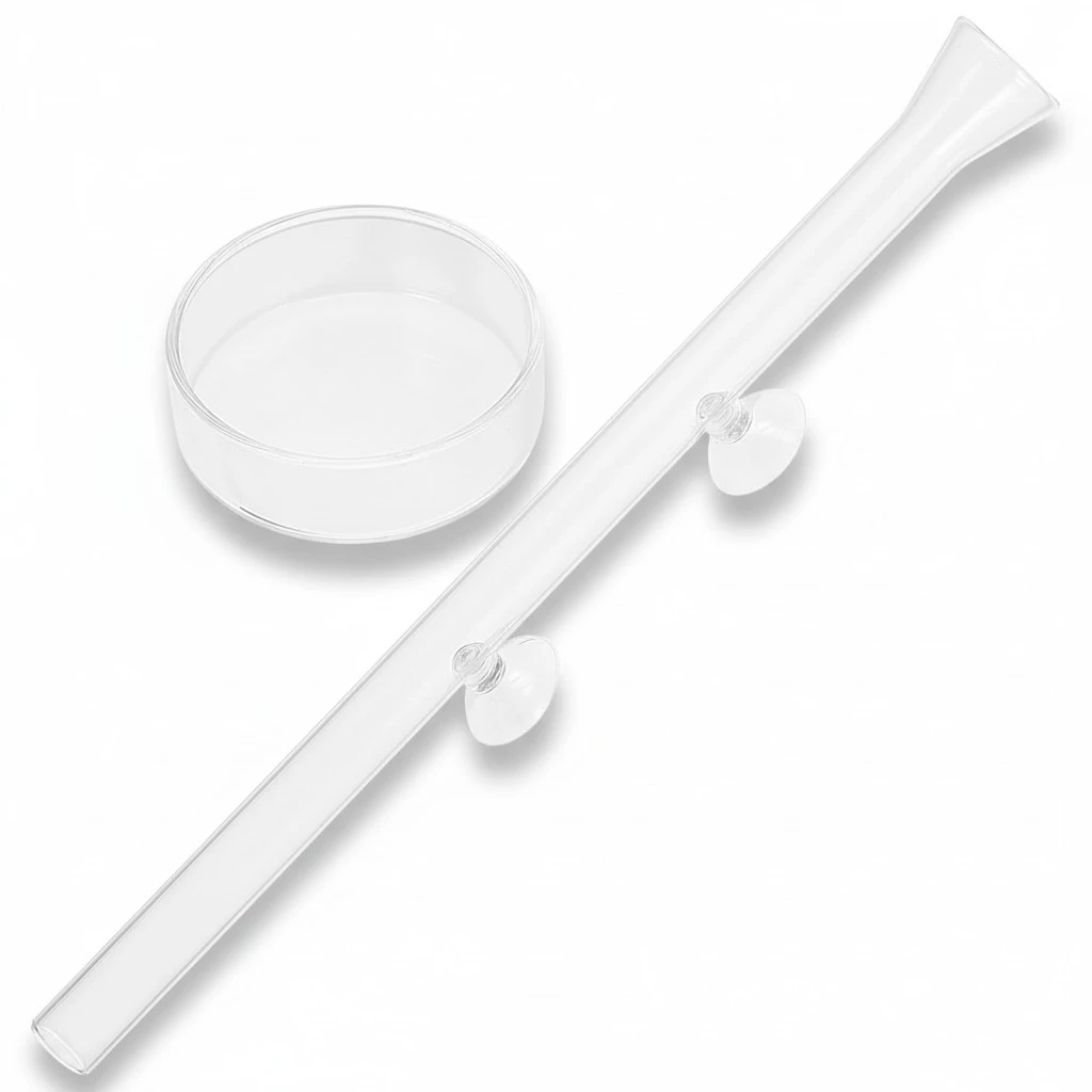1 Set of Transparent Aquarium Fish Feeding Tube And Tray Shrimp Feeding Kit Convenient Fish Feeder Tool