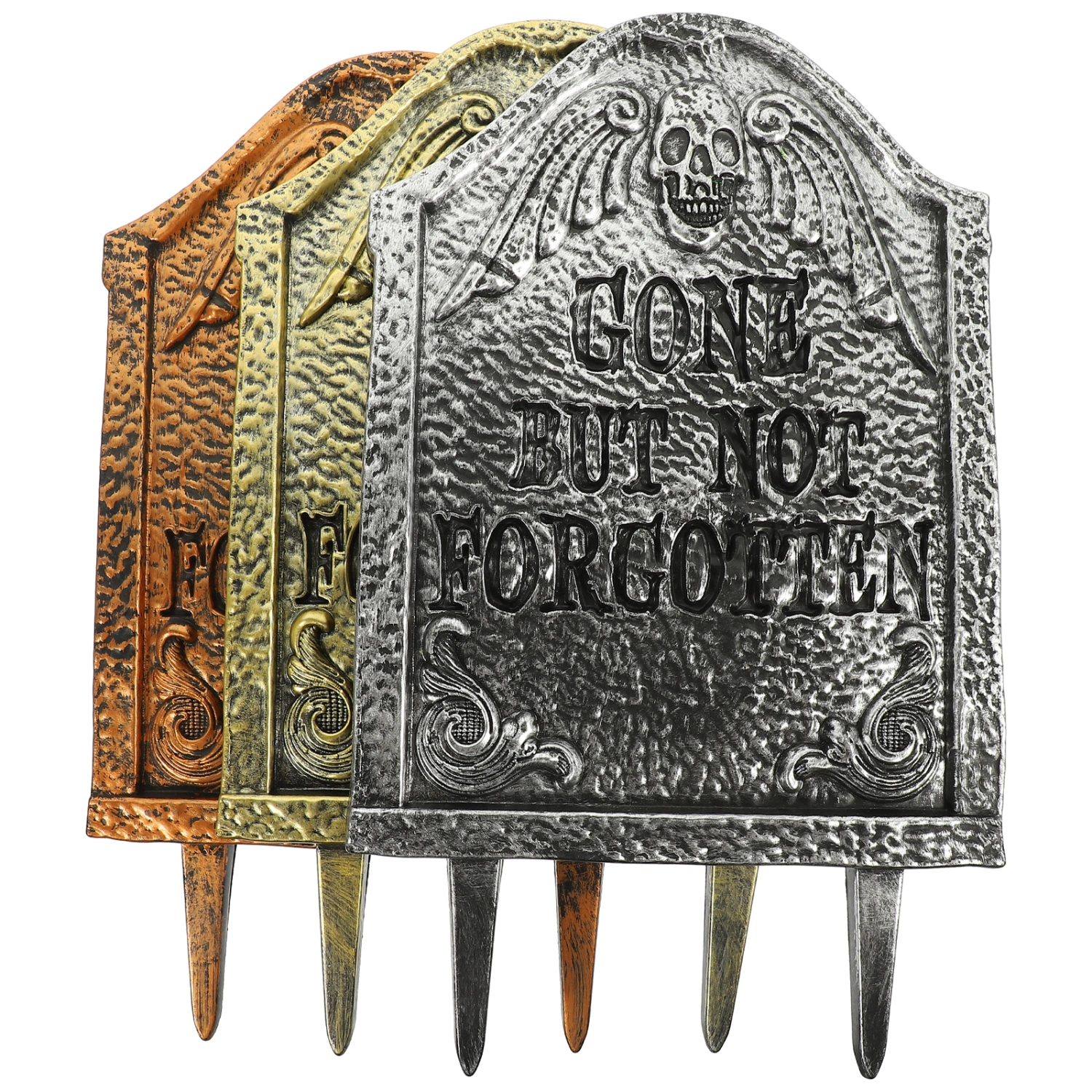 3Pcs Halloween Garden Sign Tombstone Shape Stake Halloween Yard Signs for Halloween Outdoor