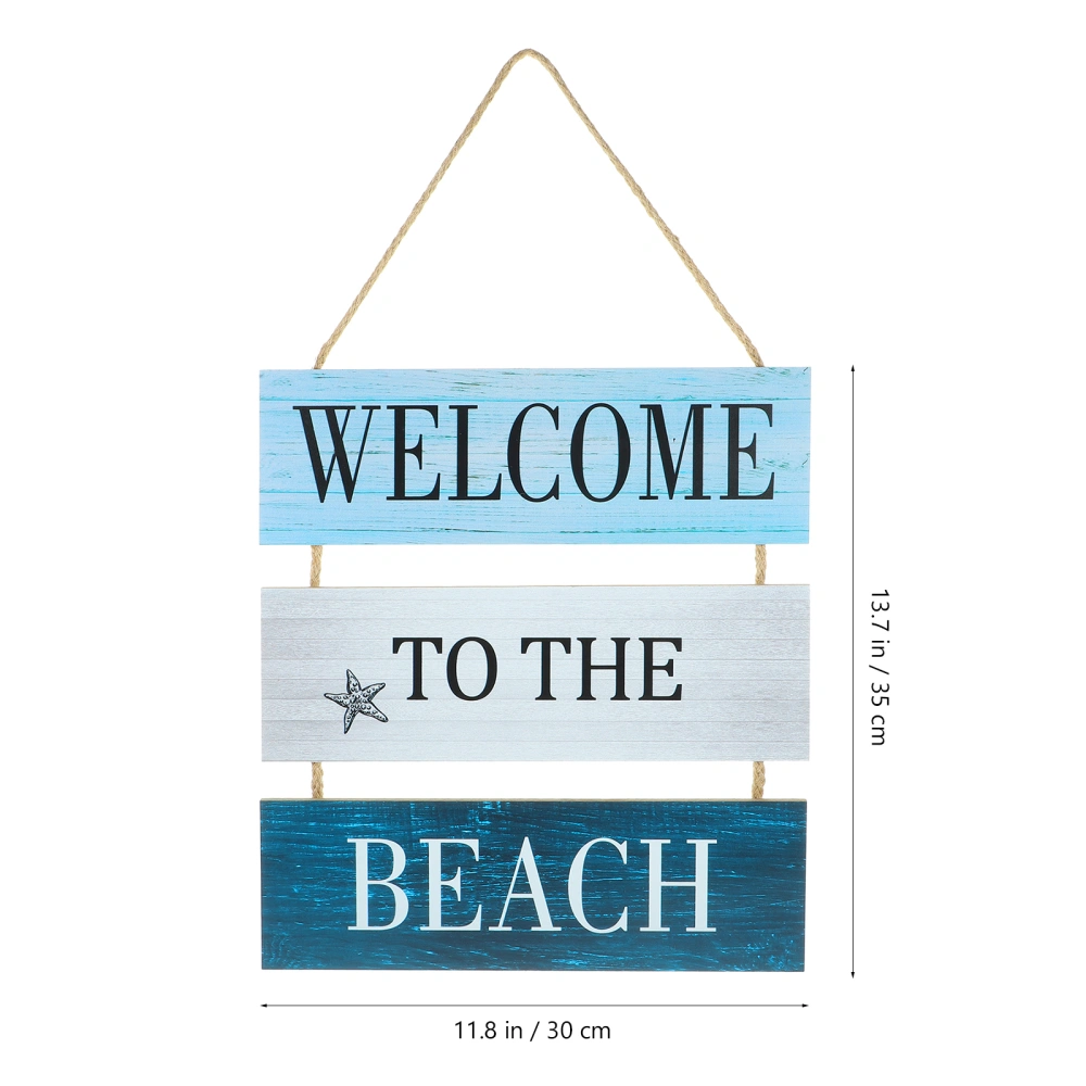 Beach Hanging Plaque Welcome To The Beach Sign Nautical Seaside Marine Theme Hanging Plaque