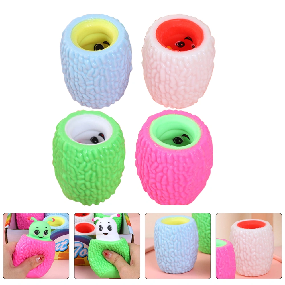 4pcs Squeeze Caterpillar Toys Caterpillar Fidget Toy Decompression Caterpillar Toys