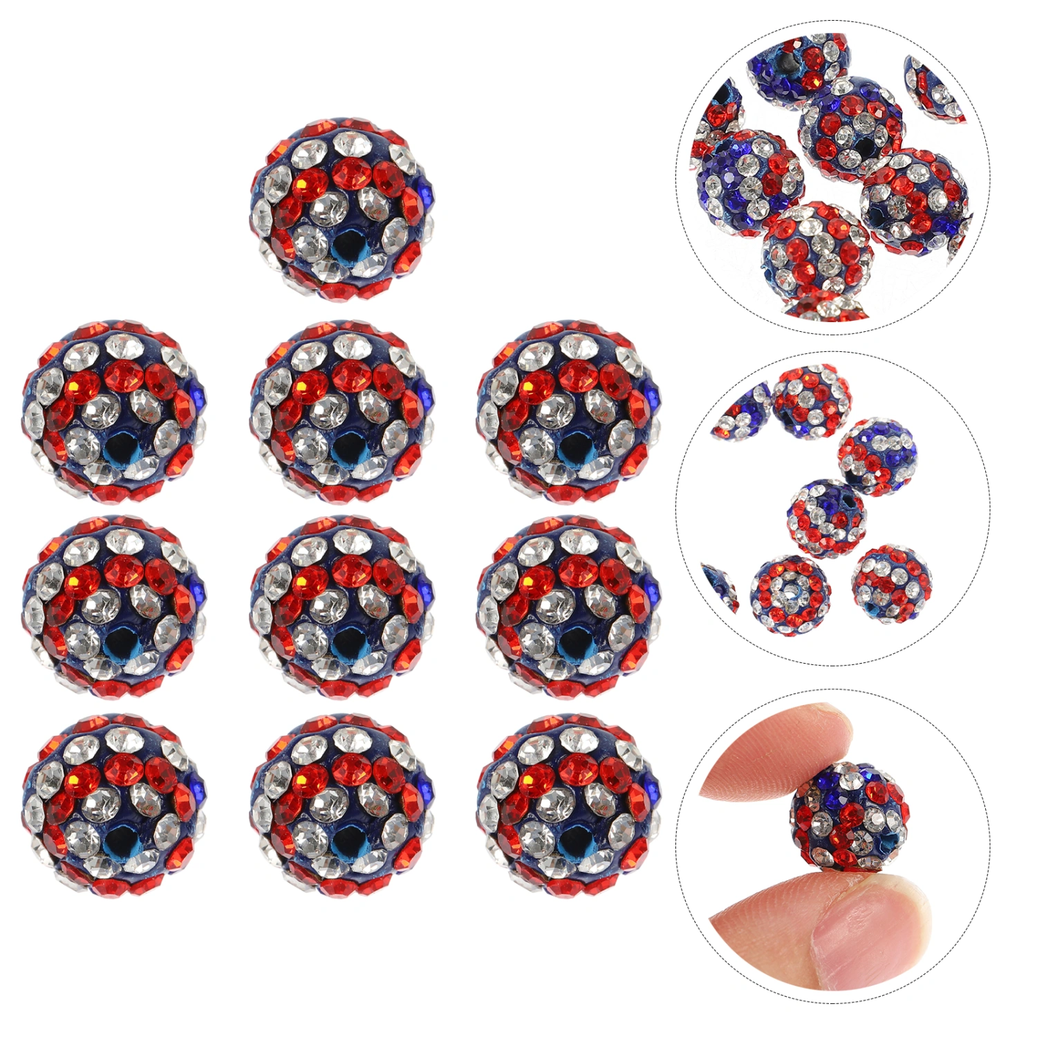 10pcs Spacer Beads DIY Spacer Beads Rhinestone Loose Beads Diy Jewelry Making Beads