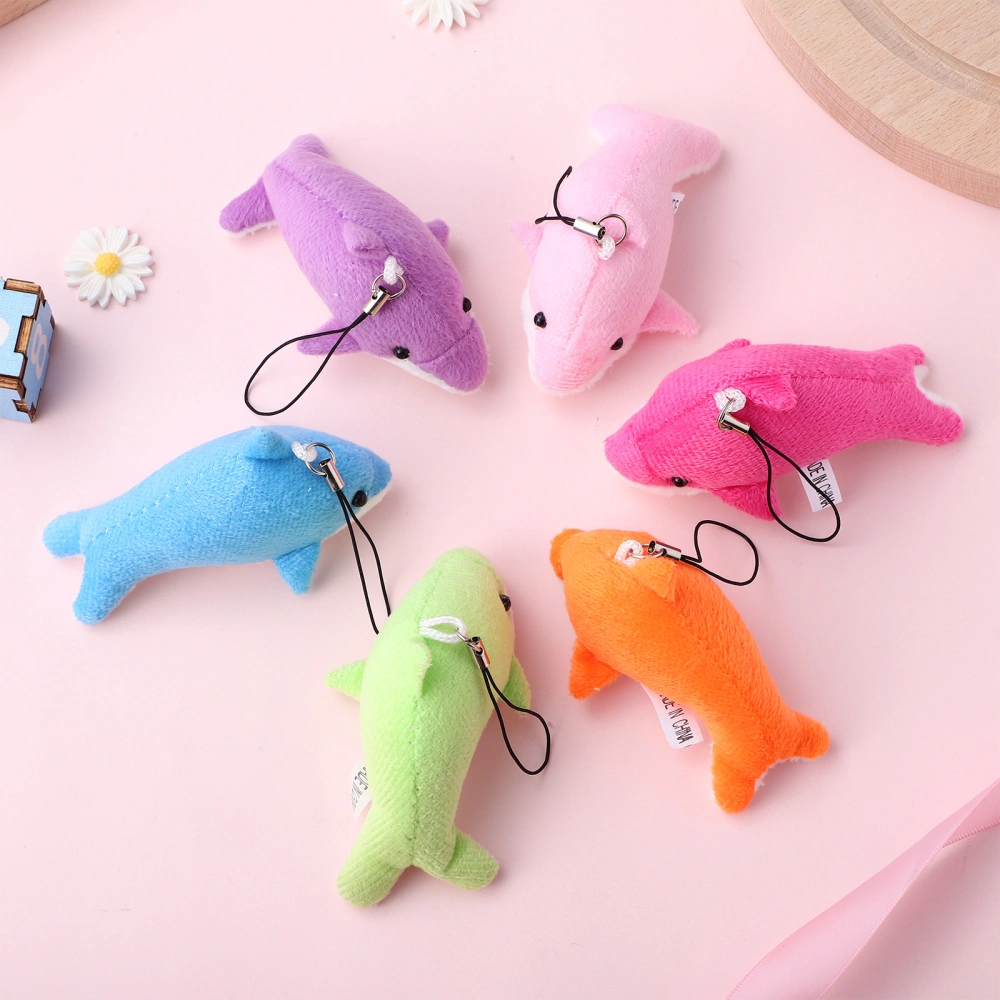 6pcs Small Dolphin Pendants Stuffed Dolphin Hanging Ornaments for Backpack Purse Phone