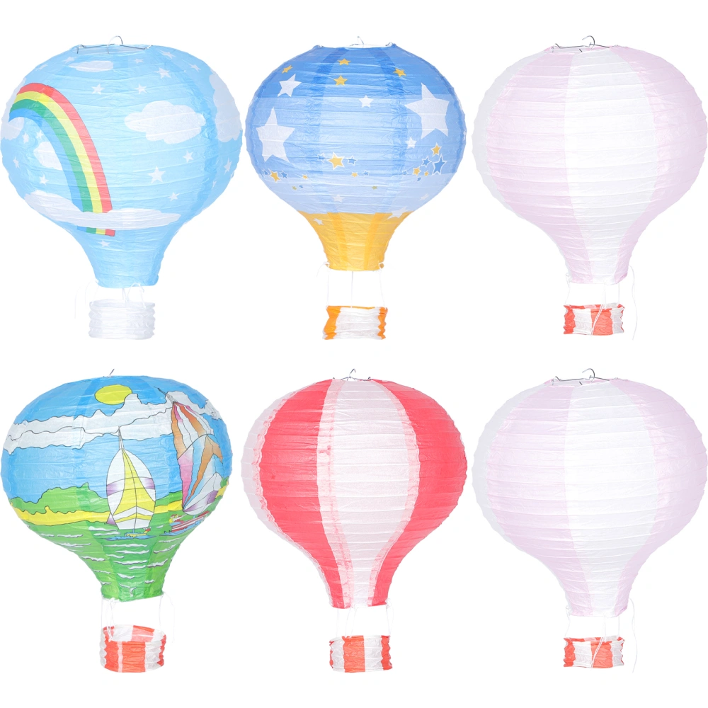 6pcs DIY Creative  Paper Lantern Kindergarten Party Decoration Handicraft Paper Lantern Decor