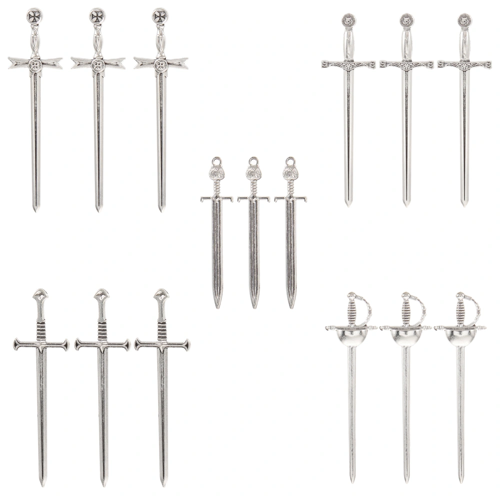 15pcs Alloy Sword Charms Sword Jewelry Making Charms Sword Jewelry Making Pendants