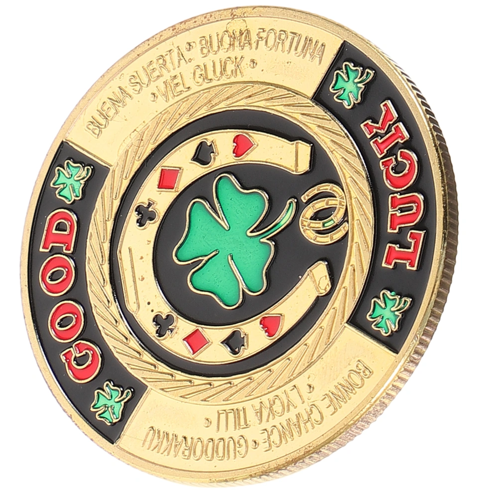 Delicate Poker Commemorative Coin Creative Good Luck Souvenir Coin Artistic Badge