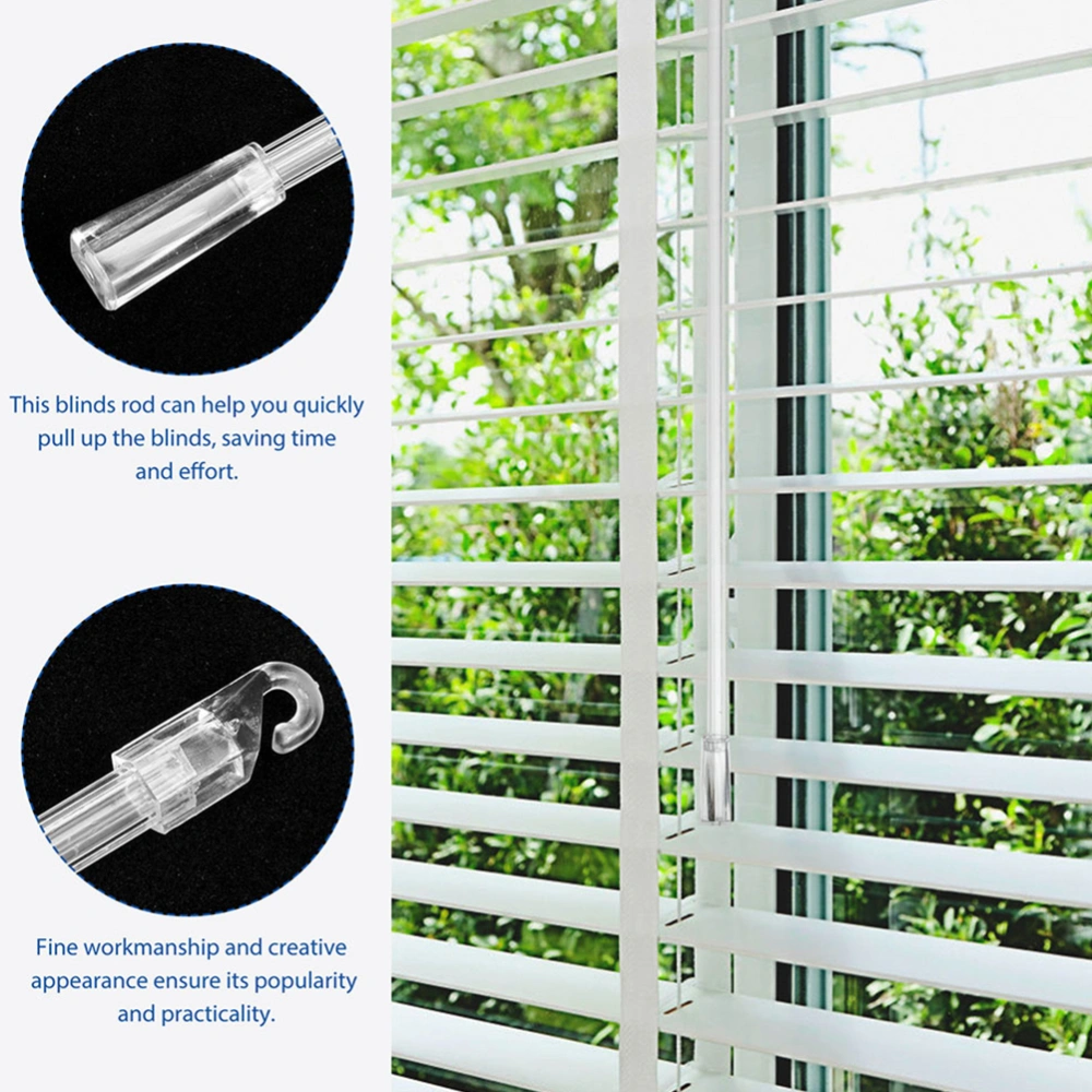 Blind Tilt Wand Replacement Vertical Blind Wand Transparent Blind Rod with Hook