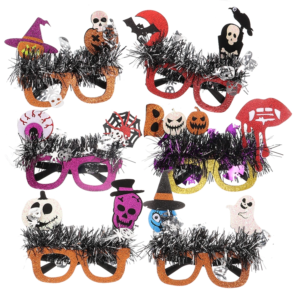 6pcs Halloween Glasses Halloween Party Photo Booth Props Eyeglasses Frames Party Supplies