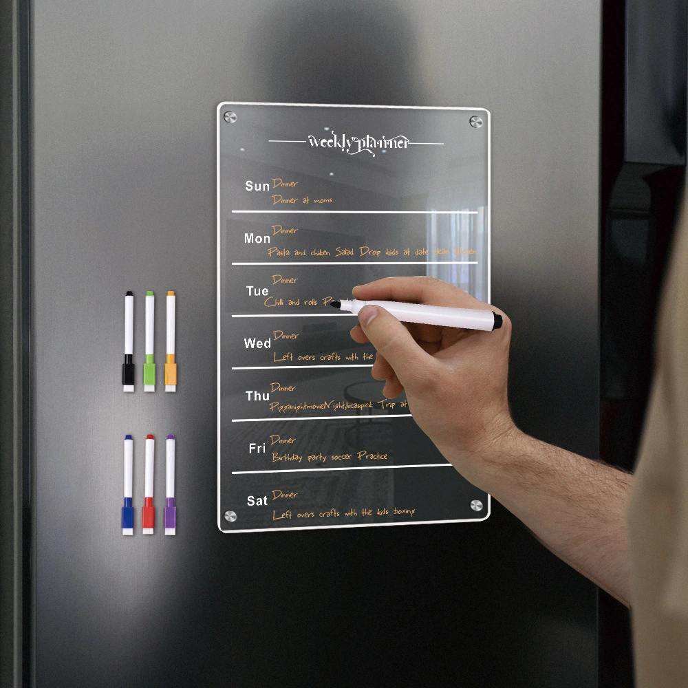 1 Set of Dry Erase Planner Board Magnetic Dry Erase Board Magnetic Acrylic Fridge Board