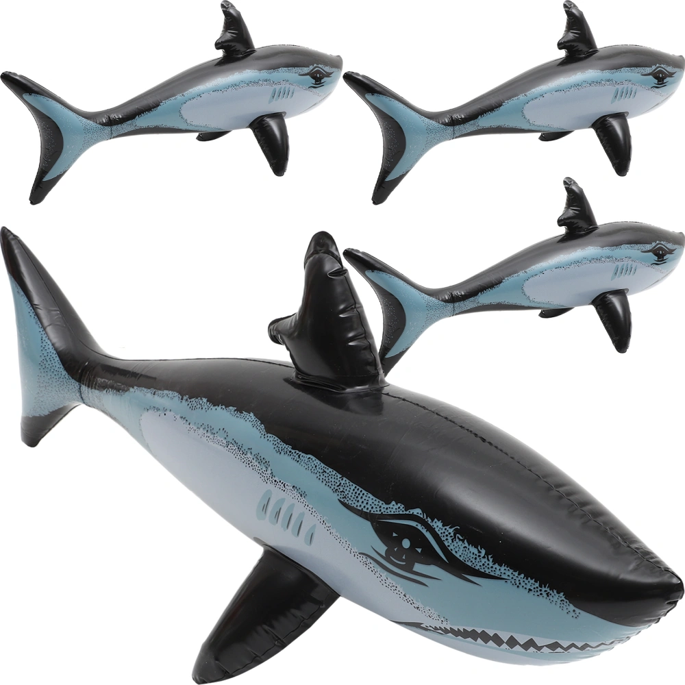 4pcs Floating Shark Playthings Inflatable Shark Playthings Inflatable Floating Shark Decors