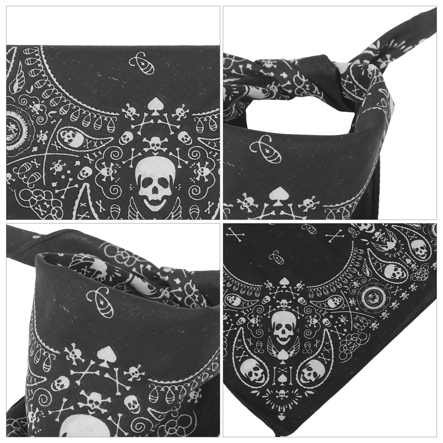 6pcs Sweat Kerchief Sport Headwear Cooling Helmet Bandana Skull Pattern Kerchief