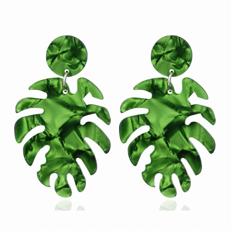 1 Pair Monstera Leaves Earrings Womens Drop Earrings Girls Stud Earrings Fashionable Ear Jewelries