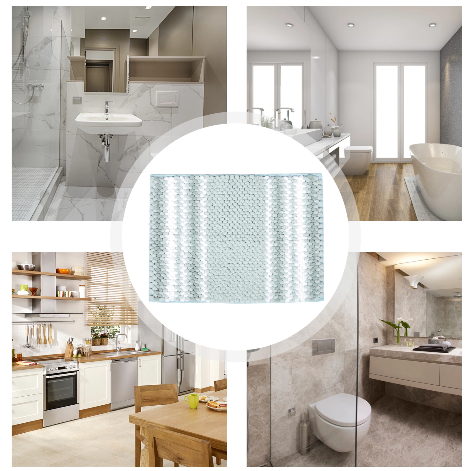 Bathroom Floor Mat Decorative Bath Rug Non-skid Door Mat Absorbent Door Entry Rug