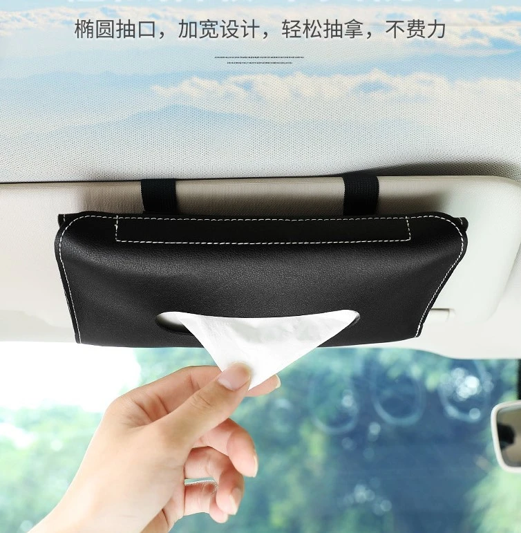 Car Tissue Box Sun Visor Napkins Holder Tissue Case Holder Car Visor Mask Holder