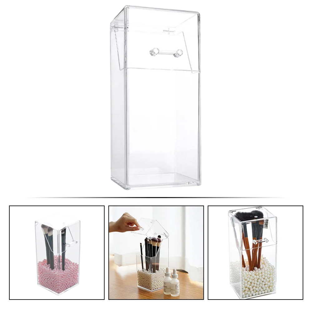 Makeup Brush Cup with Lid Acrylic Pen Cup Pen Case Organizer Pen Holder Pencil Holder