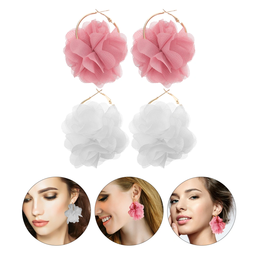 2 Pairs Flower Dangle Earrings Trendy Earrings Fashion Women Earrings Jewelry