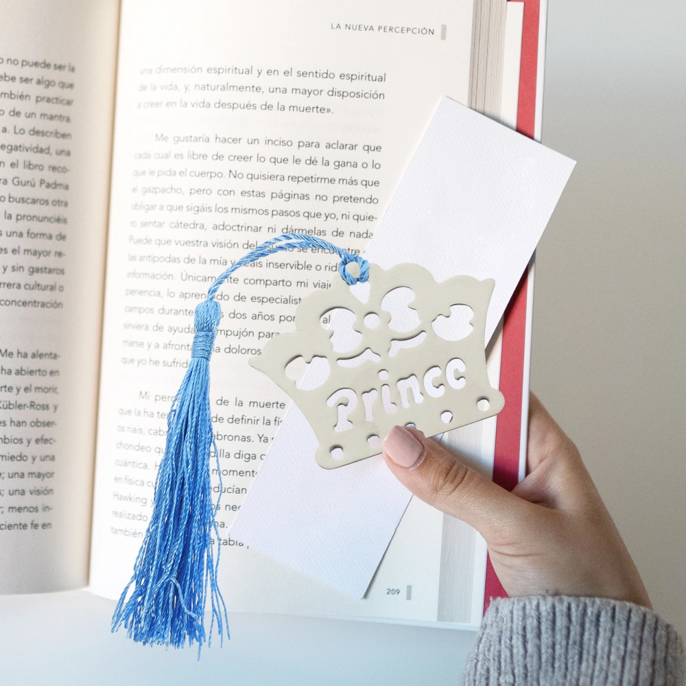 6pcs Creative Metal Bookmark Decorative Tassel Bookmark Multi-functional Hanging Charm for Bag Key Chain