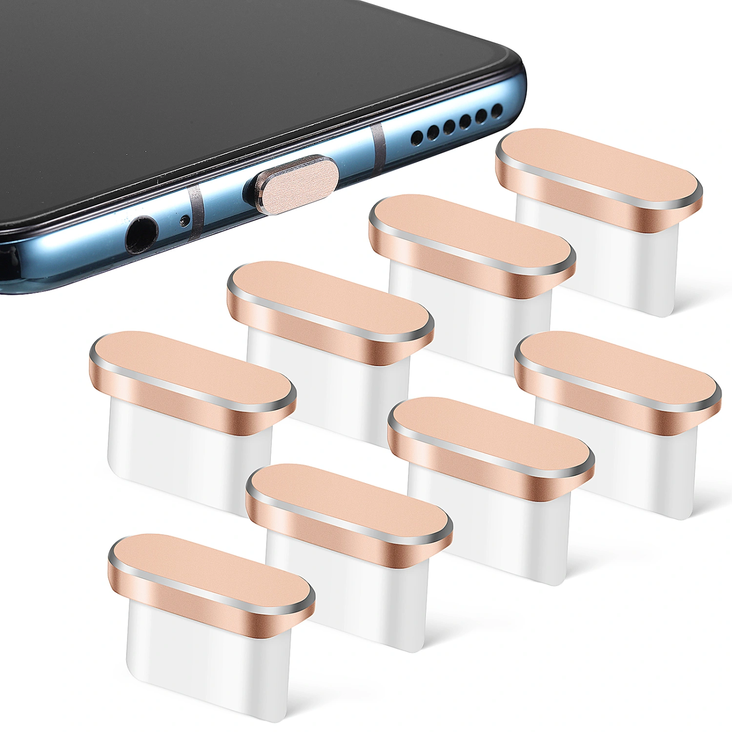 8 Pcs USB C Dust Plugs Type C Dust Covers Phone Port Caps Protectors Compatible with Most Type C Cell Phones