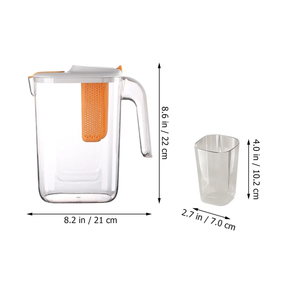 1 Set of Plastic Pitcher with Strainer Water Jug Tea Kettle Household Water Pitcher Water Kettle with Cups