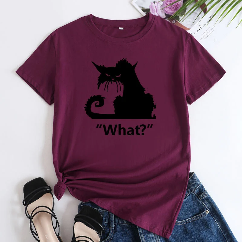Letter Printed Round Neck Short Sleeve