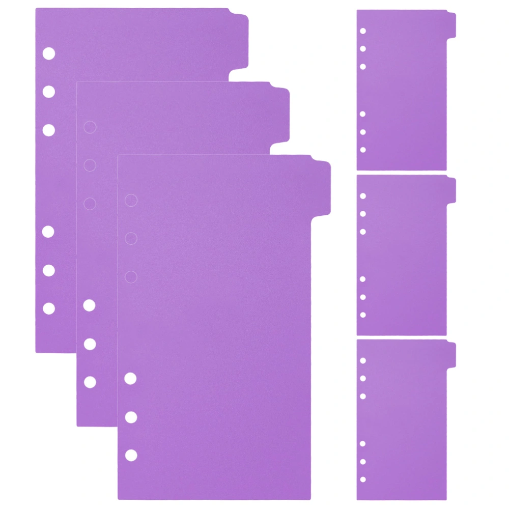 6 Sheets Binder Sheet Dividers Replacement Binder 6-hole Insert Dividers with Tabs