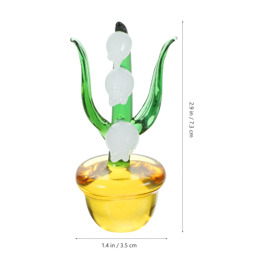 Glass Lily Of the Valley Statue Glass Flower Ornament Glass Craft Home Table Ornament Collectible