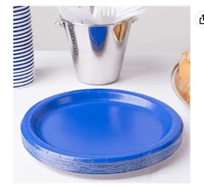 20Pcs Party Plates Household Disposable Fruit Plates Camping Barbecue Plates for Festival Birthday