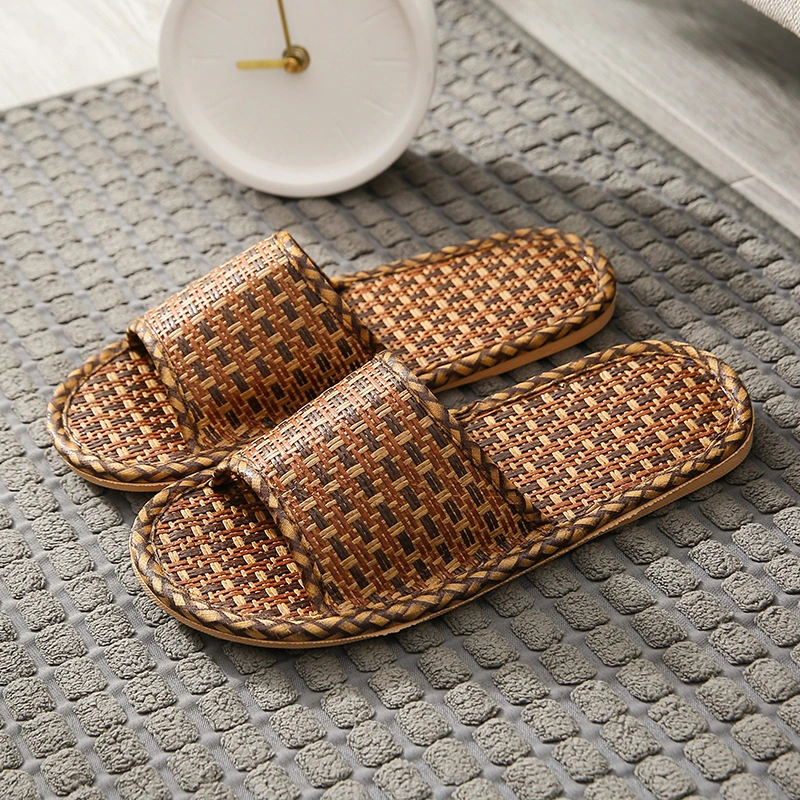 1 Pair Nordic Slippers Rattan Grass Woven Slippers Home Indoor Slippers for Men Women