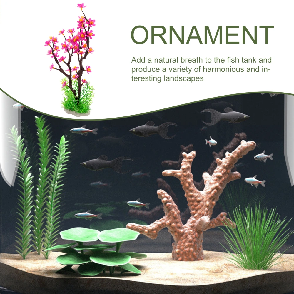 Aquarium Plant Decor Fish Tank Artificial Plum Blossom Aquarium Landscape Ornament