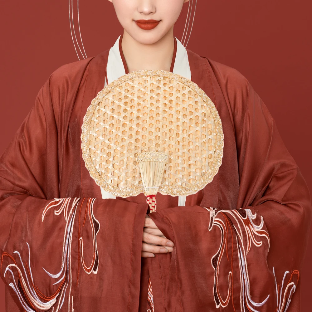 Woven Hand Fan Portable Summer Fan Hand Woven Fan Wheat-Straw Hand Fan Summer Cooling Fan