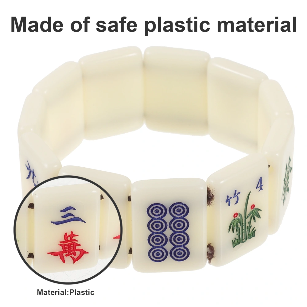 Chinese Mahjong Jewelry Bracelet Mahjong Stretchy Bracelet Gift Accessories