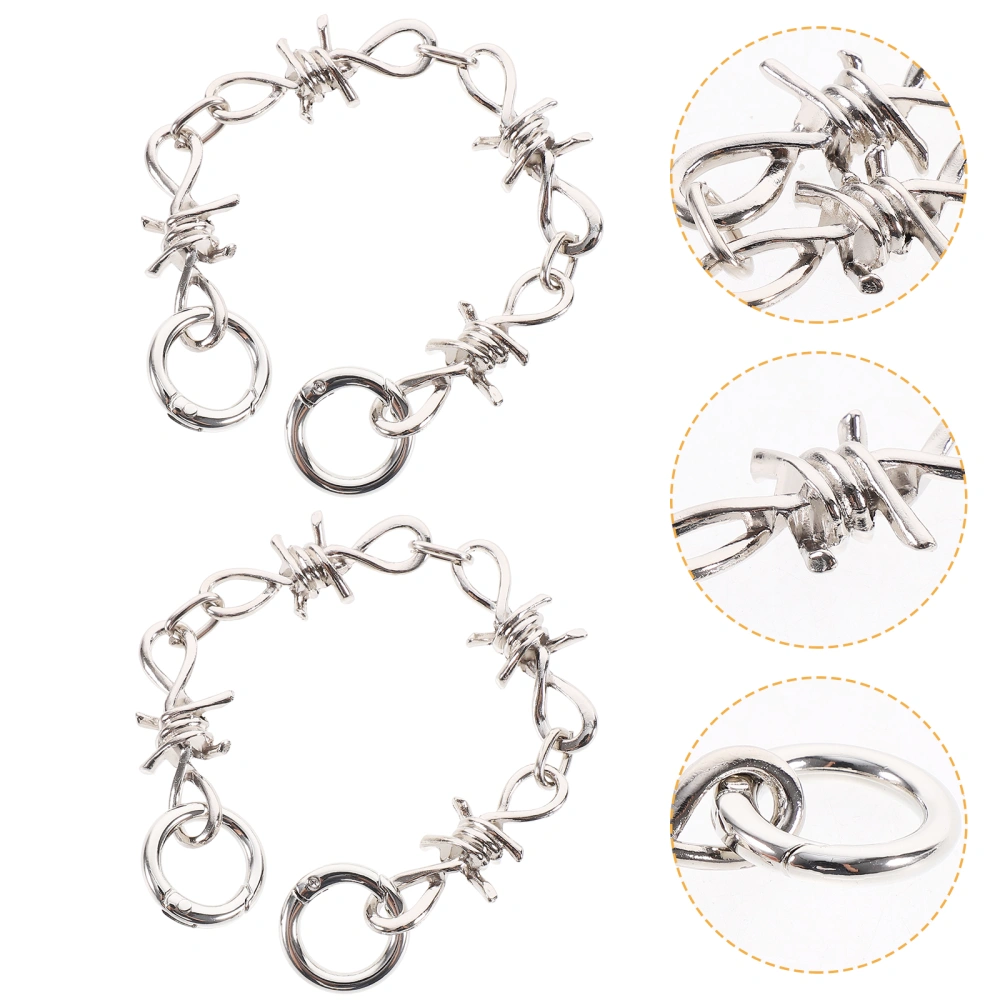 2pcs Alloy Shoe Charms Chains Fashion Cool Punk Shoe Chains Metal Chain for DIY