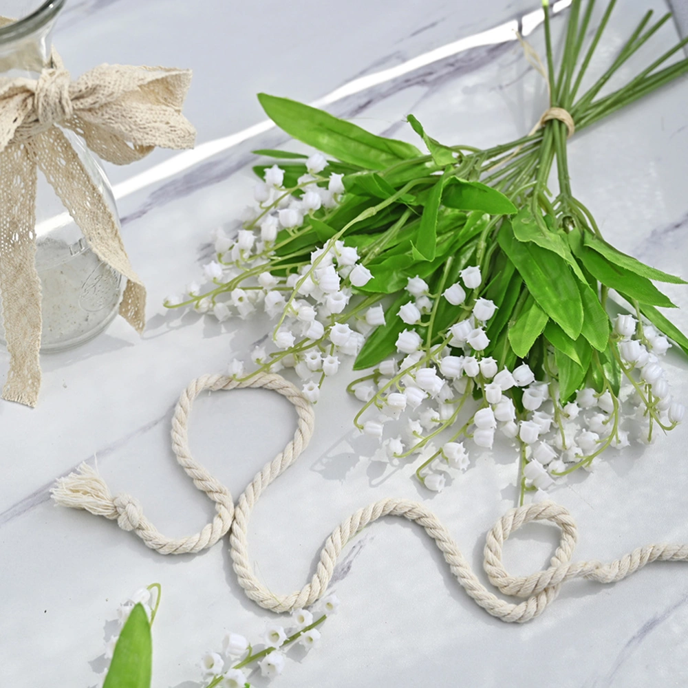 12pcs Artificial Lily of The Valley Simulation White Bell Flowers Faux Lily of The Valley Stems