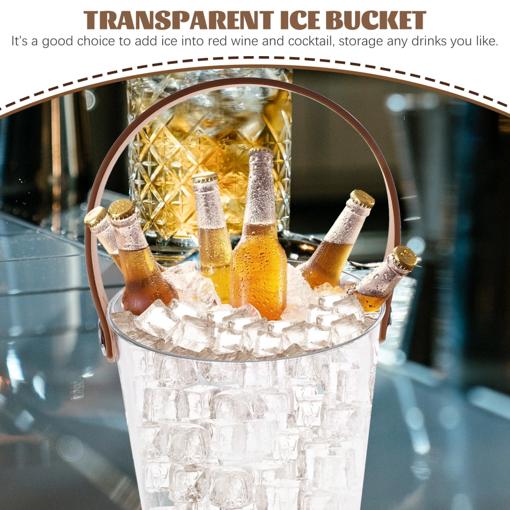 Party Ice Bucket Transparent Ice Bucket Champagne Beer Bucket with Handle