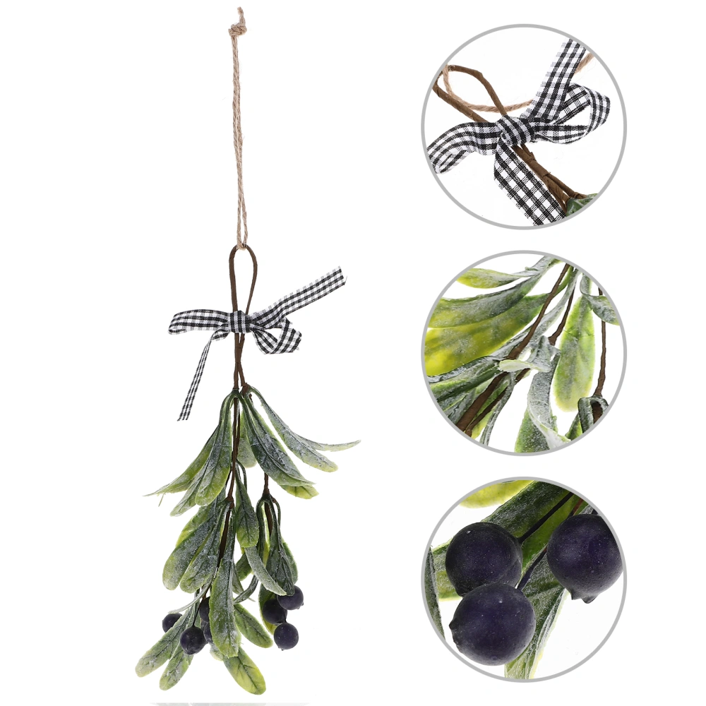 2pcs Artificial Mistletoe Branch with Berries Fake Hanging Mistletoe Branches