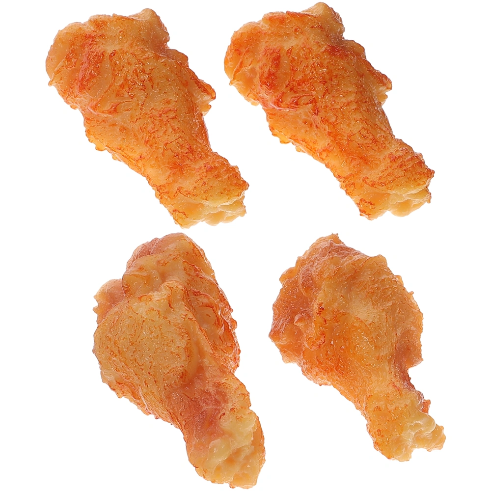 4Pcs Simulated Chicken Legs Fake Food Model Realistic Chicken Drumstick Food Display Prop