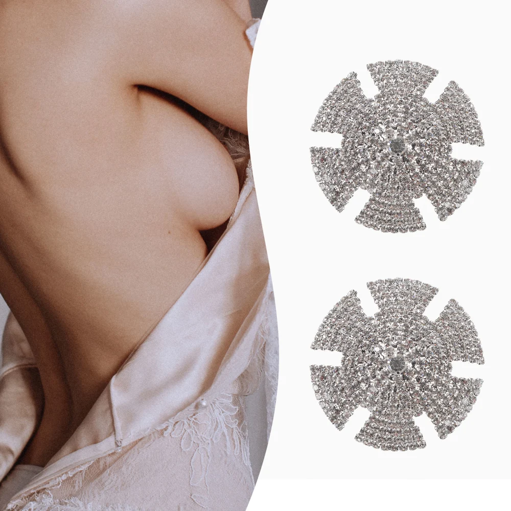 2pcs Rhinestone Nipple Patch Rhinestone Nipples Cover Women Nipples Protector