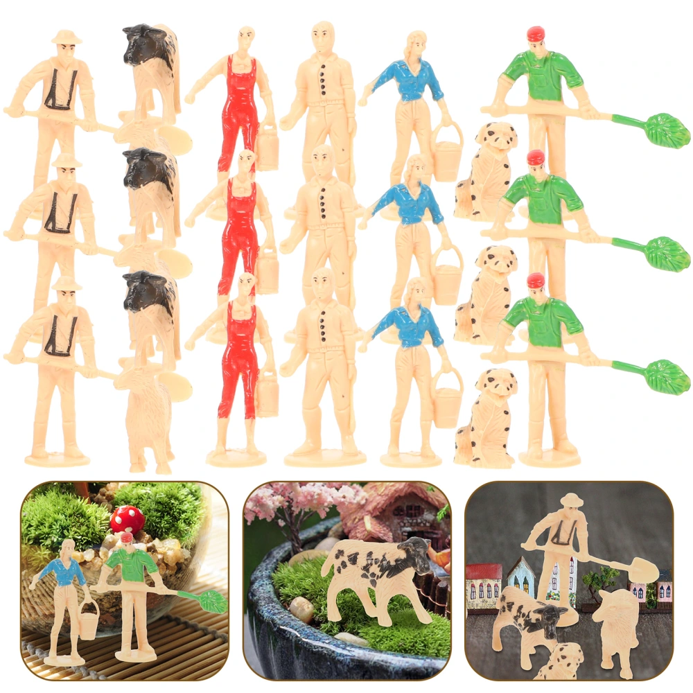 3 Sets Miniature Farm Figures Mini Farm Animals Sand Table Ornament Mini Farm Animals Mini Decor