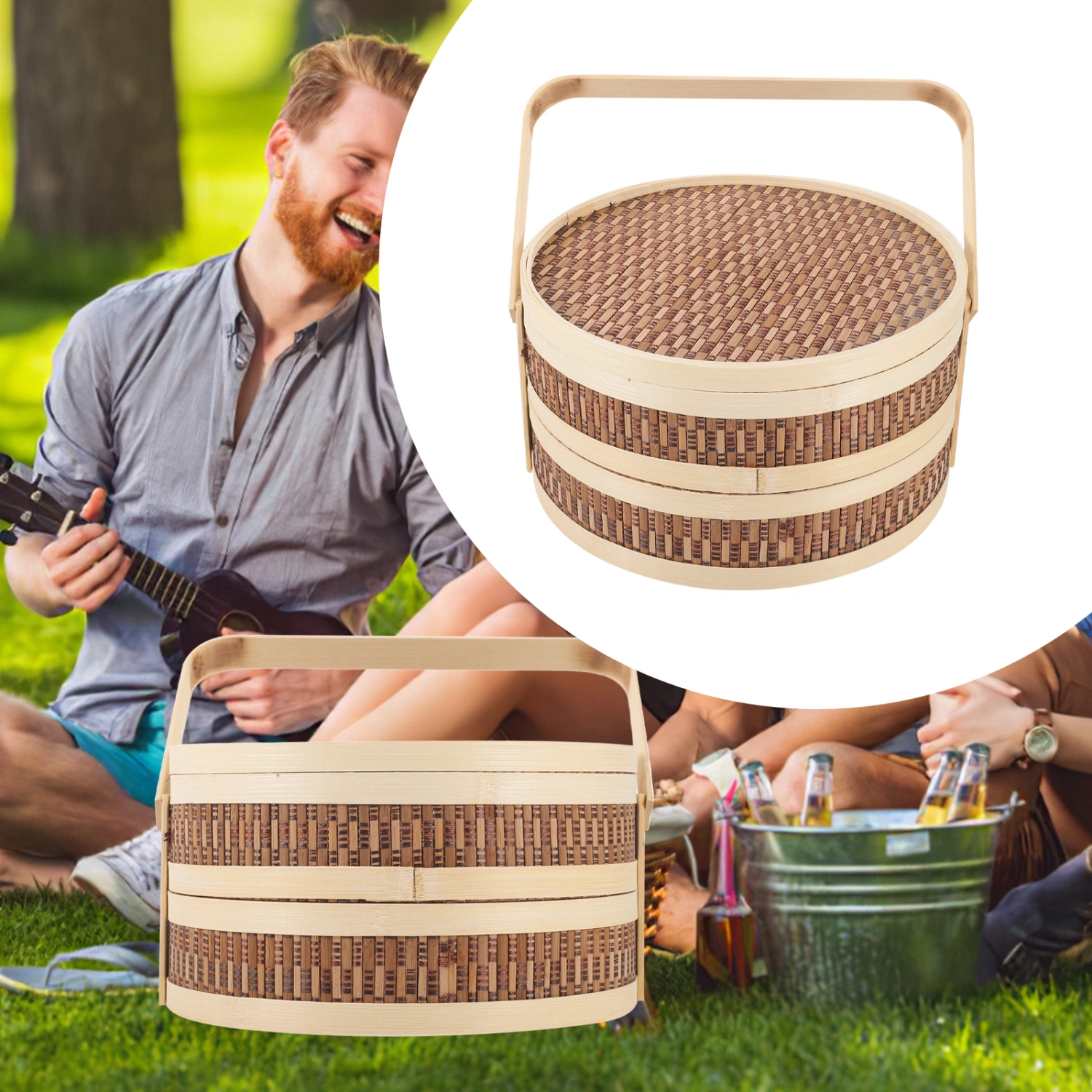 Picnic Case Decorative Sushi Case Large Food Container Bento Box for Outdoor