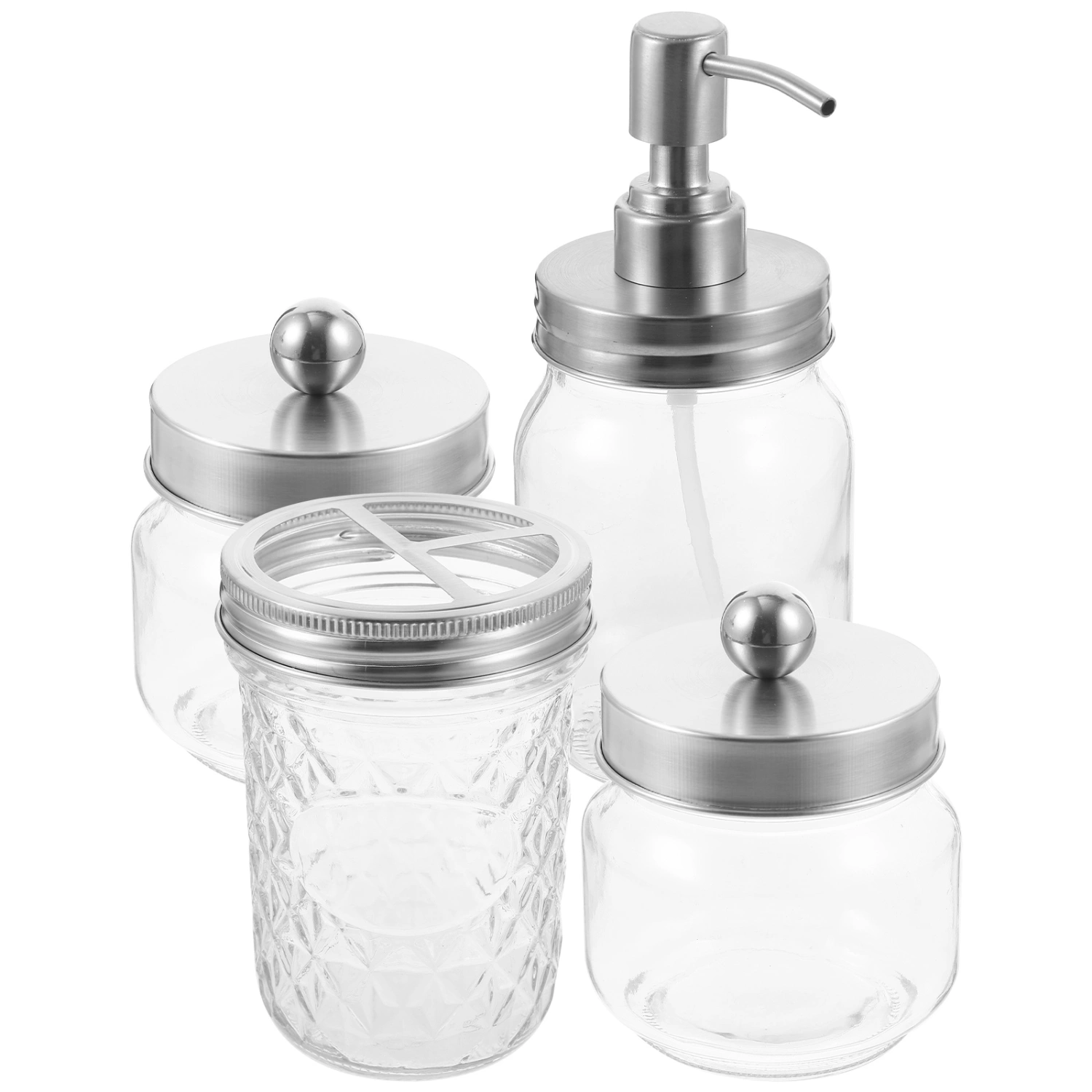 1 Set of Bathroom Toiletry Set Tooth Brush Holder Soap Dispenser Cotton Balls Container