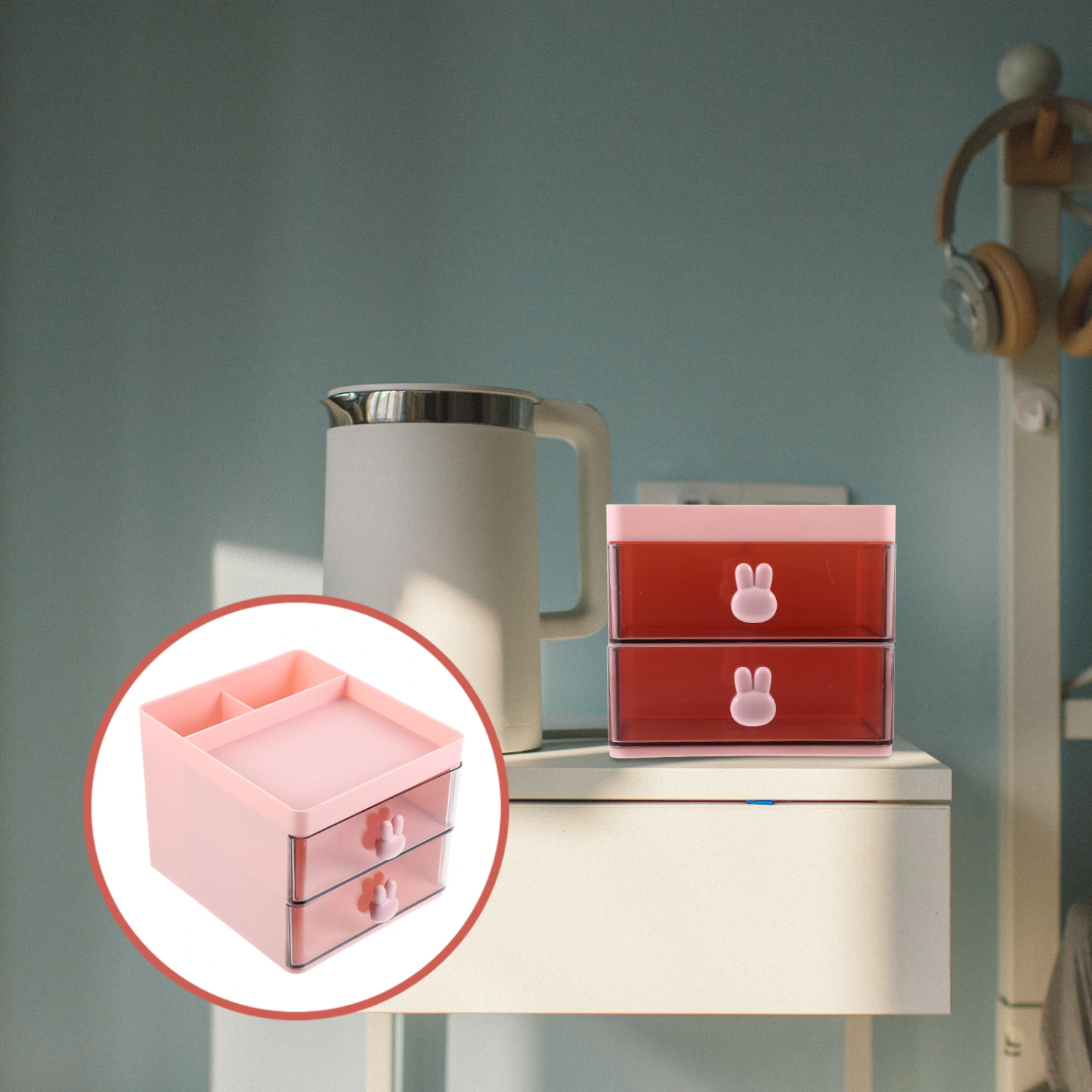 Desk Organizer with Drawers Desktop Storage Drawer Multi-layer Stationery Storage Case Stationery Holder