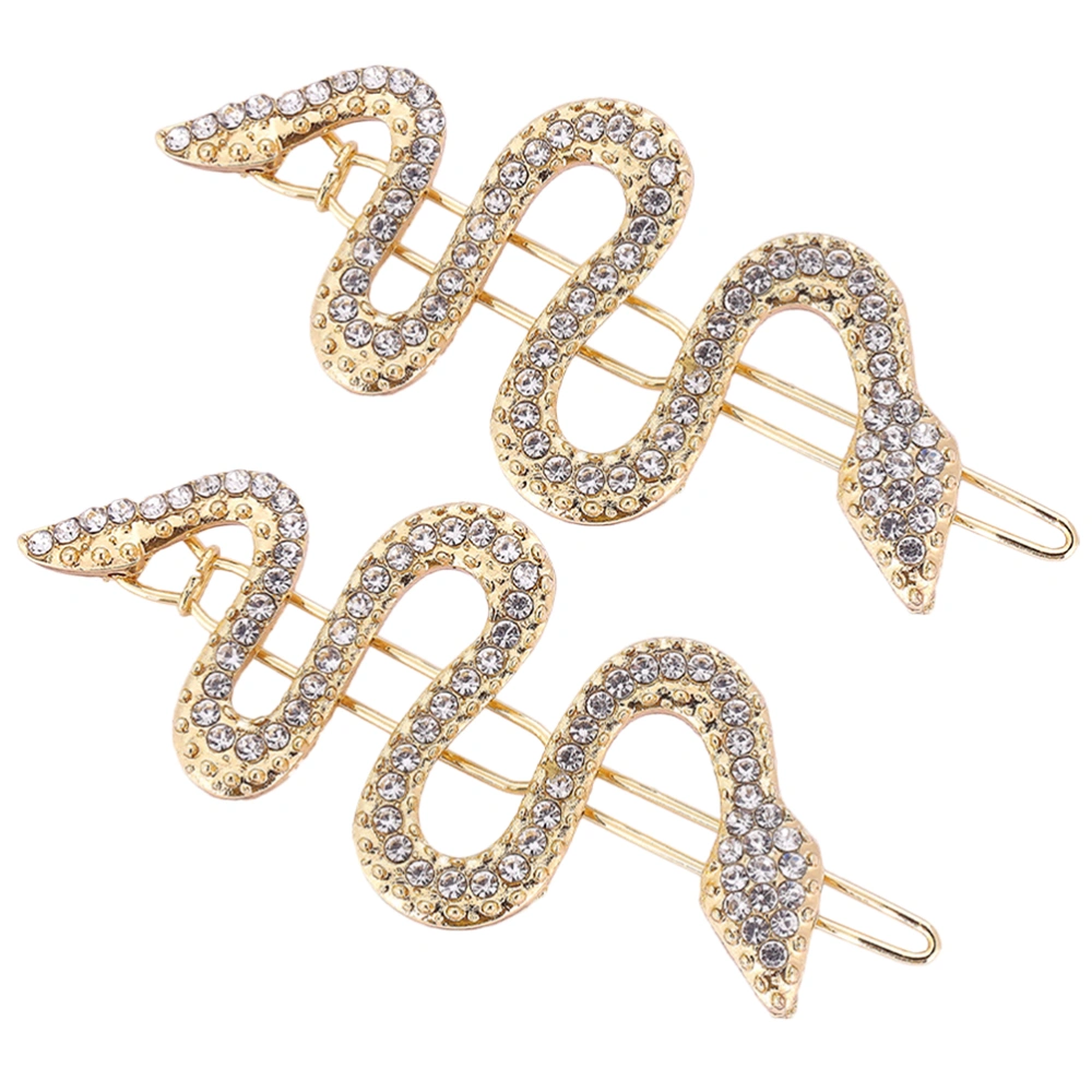 2pcs Snake Hair Clips Crystal Hair Clips Metal Hair Jewelry Women Hair Accessories