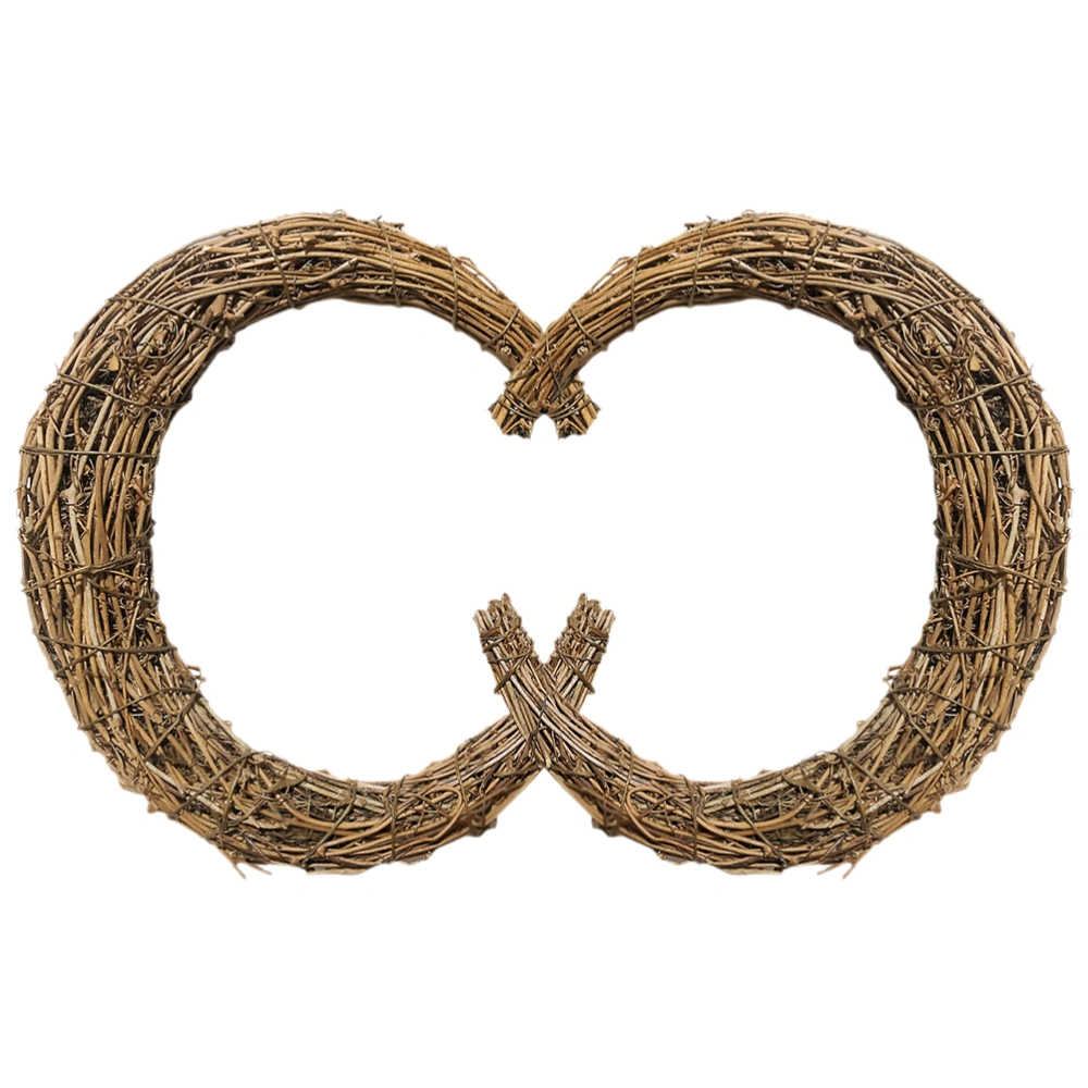 2pcs Rattan Vine DIY Wreath Rattan Frame DIY Crafts Material Holiday Party DIY Decor