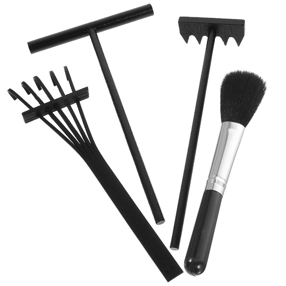 1 Set Bamboo Sand Zen Garden Rakes Desktop Mini Brush Bamboo Rakes Zen Garden Tool Kit