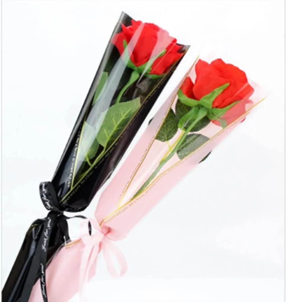 2 Packs Single Flower Wrap Single Rose Sleeve Single Rose Wrapping Materials Single Rose Wrap Sleeve