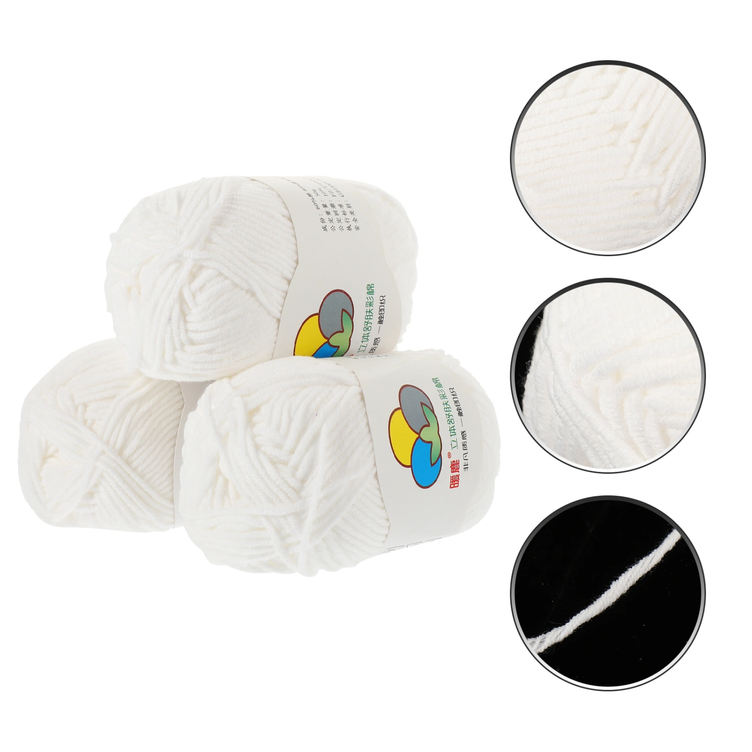 3 Rolls of Crochet Cotton Yarn Decorative Yarn for Crocheting Knitting Cotton Yarn Knitting DIY Yarn
